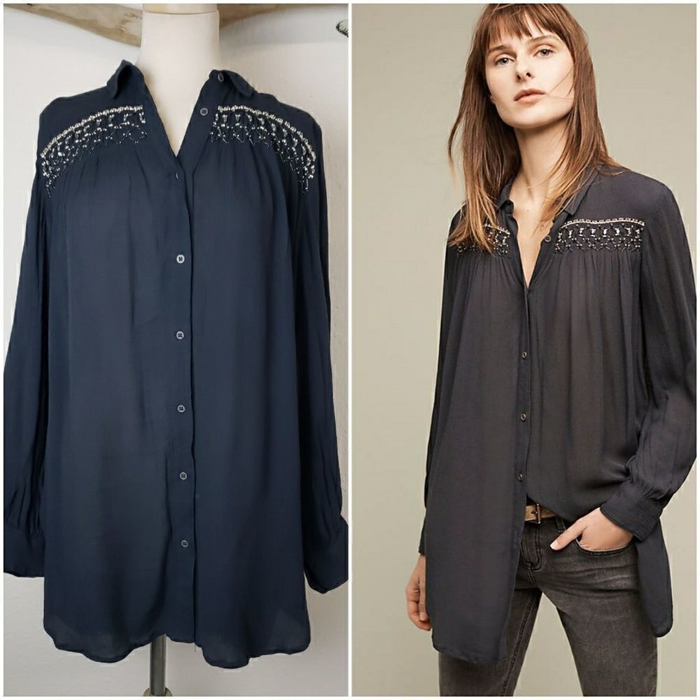Anthropologie Floreat Beulah button down tunic